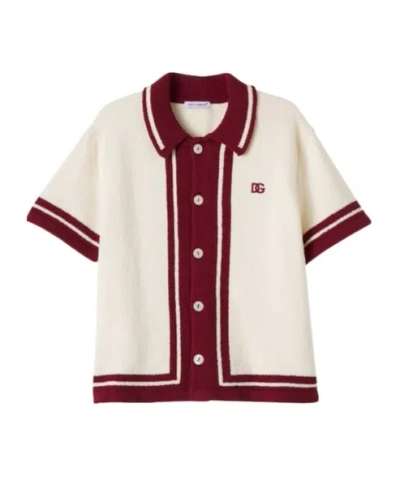 Dolce & Gabbana Dg Knitted Cotton-blend Shirt In Neutral