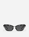 Dolce & Gabbana Cat-eye-sonnenbrille Mit Blumen In Black