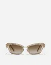 Dolce & Gabbana Dg Lace Sunglasses In Matte Gold