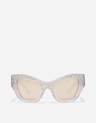 Dolce & Gabbana Dg Lace Sunglasses In Silver