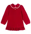 Dolce & Gabbana Dg Lace-trimmed Cotton Velvet Dress In Red