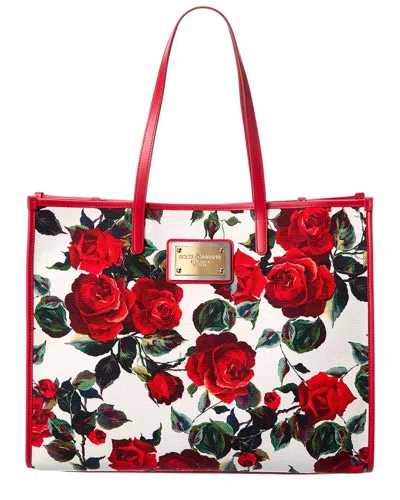Dolce & Gabbana Women Large Canvas Tote Bag In Red