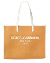 Dolce & Gabbana Large Shopping Woven Tote Bag In Brown