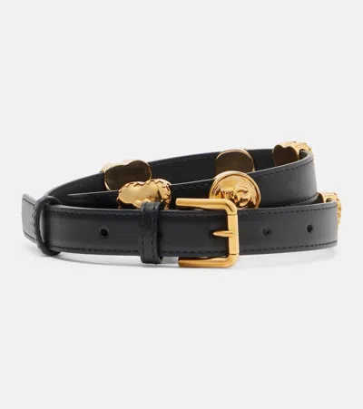 Dolce & Gabbana Dg Leather Belt In Black
