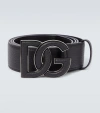 Dolce & Gabbana Black Leather Belt For Men With Metal Logo Clasp