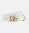 Dolce & Gabbana Dg Leather Belt In White