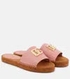 Dolce & Gabbana Pantoletten Dg Aus Leder In Pink