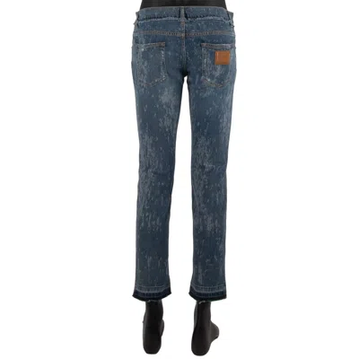 Pre-owned Dolce & Gabbana Dg Leather Logo 5-pockets Jeans Pants Skinny Blue