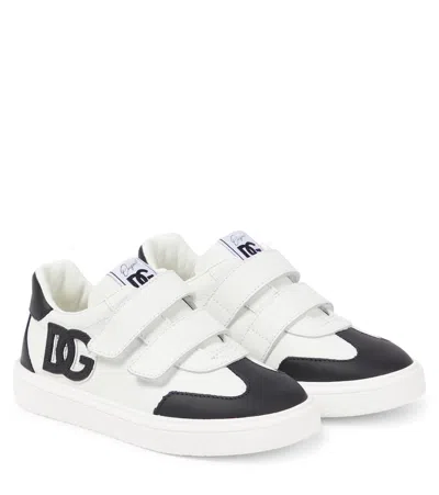 Dolce & Gabbana Kids' Dg Leather Sneakers In White