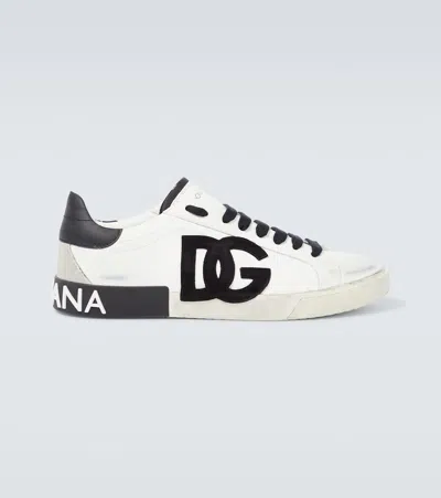 Dolce & Gabbana Dg Leather Sneakers In White