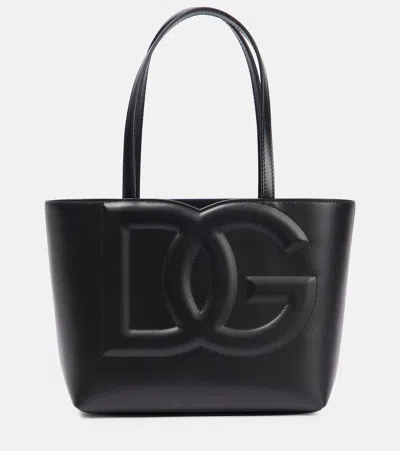 Dolce & Gabbana Dg Leather Tote Bag In Black
