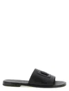 Dolce & Gabbana Black Sandals With Dg Logo Cut-out In Leather Man In Burgundy
