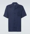 Dolce & Gabbana Blue Linen Short-sleeve Shirt With Pocket In Blue