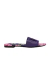 Dolce & Gabbana Dg Lizard-effect Leather Slides In Black