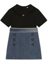 Dolce & Gabbana Two-tone A-line Dress In Black