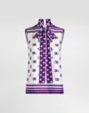 Dolce & Gabbana Dg Logo All-over Silk Twill Top