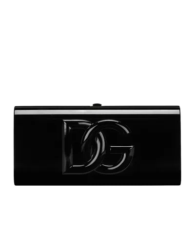 Dolce & Gabbana Clutch Mit Logo-applikation In Black