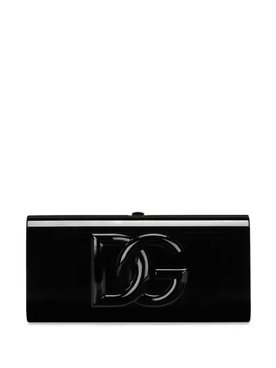 Dolce & Gabbana Clutch Mit Logo-applikation In Black