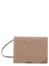 Dolce & Gabbana 'dg Logo Bag' Beige Crossbody Bag In Leather Woman In Pink
