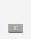 Dolce & Gabbana Dg Logo Bag In Crystal Mesh In Silver