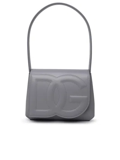Dolce & Gabbana 'dg Logo Bag' Shoulder Bag In Grey Calf Leather In Gray