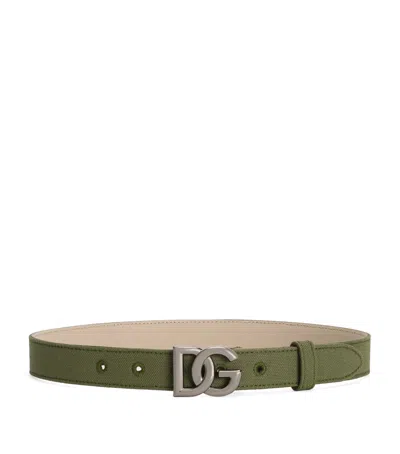 Dolce & Gabbana Kids' Dg Logo Belt In Green