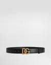 Dolce & Gabbana Adjustable Loop Stitched Belt In Black