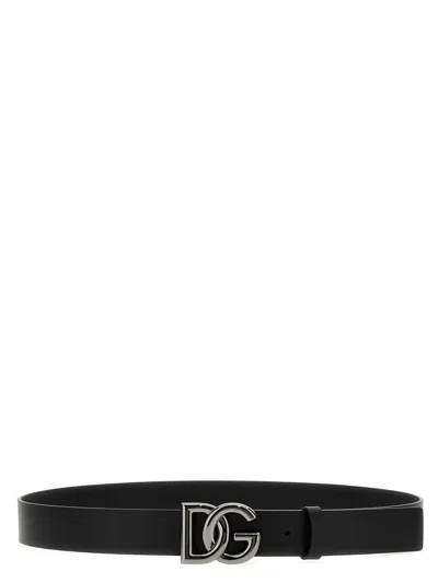 Dolce & Gabbana Black Dg Logo Belt