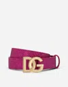 Dolce & Gabbana Dg Logo Belt In Fuchsia