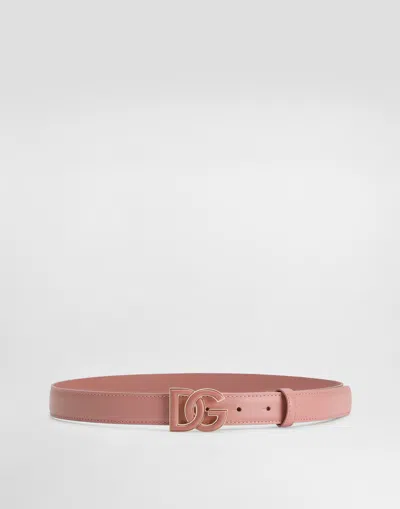 Dolce & Gabbana Dg Logo Belt In Pink