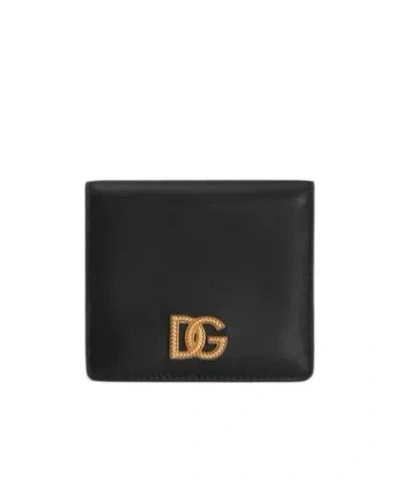 Dolce & Gabbana Dolce  Gabbana Dg Logo Bifold Wallet In Black