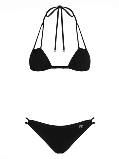 Dolce & Gabbana Dg Logo Bikini In Black