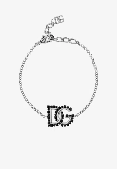 Dolce & Gabbana Dg Logo Bracelet In Silver