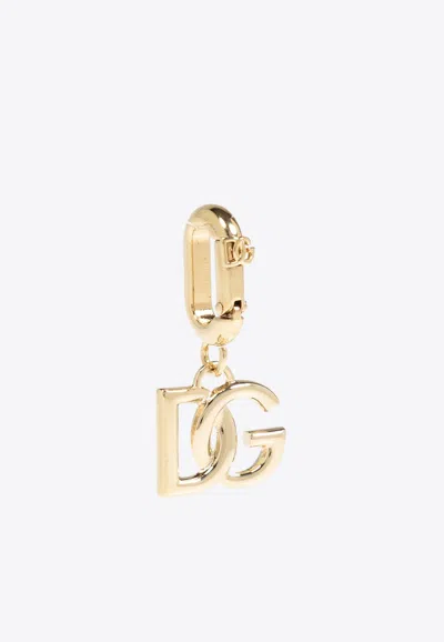 Dolce & Gabbana Dg Logo Brass Clasp Pendant In Gold