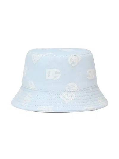 Dolce & Gabbana Babies' Logo-print Bucket Hat In Blue