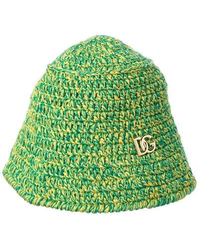 Dolce & Gabbana Dg Logo Bucket Hat In Green