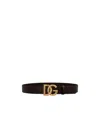 Dolce & Gabbana Black Belt With Buckle Closure And Interwoven Design In Leather Man In Black
