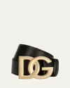 Dolce & Gabbana Black Belt With Logo Buckle In Nero
