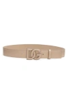 Dolce & Gabbana Dg Logo Buckle Leather Belt In Sabbia 3