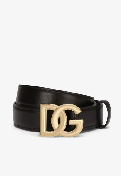 DOLCE & GABBANA DG LOGO CALF LEATHER BELT,BE1447 AW576 80999