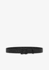 Dolce & Gabbana Black Logo Leather Belt In Black