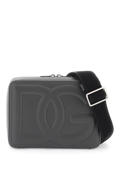 Dolce & Gabbana Leather Crossbody Bag In Grey