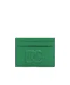 Dolce & Gabbana Leather Card Holder In Green