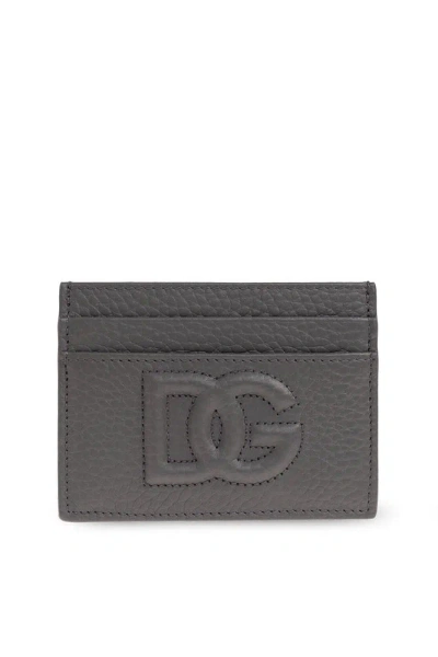 Dolce & Gabbana Dg Logo Card Holder In Grey