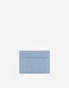Dolce & Gabbana Logo Detail Leather Card Holder In Light Blue