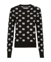Dolce & Gabbana Logo-intarsia Fine-knit Cardigan In Black
