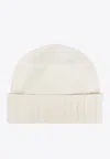 Dolce & Gabbana Cashmere Hat With Dg Logo Embroidery In Cream