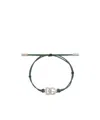 Dolce & Gabbana Dg Logo Charm Cord Bracelet In Green