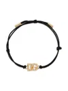 Dolce & Gabbana Cord Bracelet With Small Logo In Gold