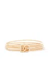Dolce & Gabbana Dg Logo-charm Multi-hoop Bangle In Gold